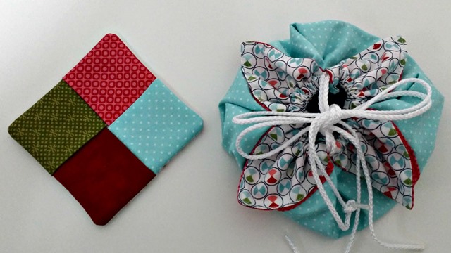 gifts to sew - coaster and bag